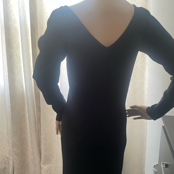 NWNT  knit Elegant Black Long Sleeve Dress - Picture 4 of 8